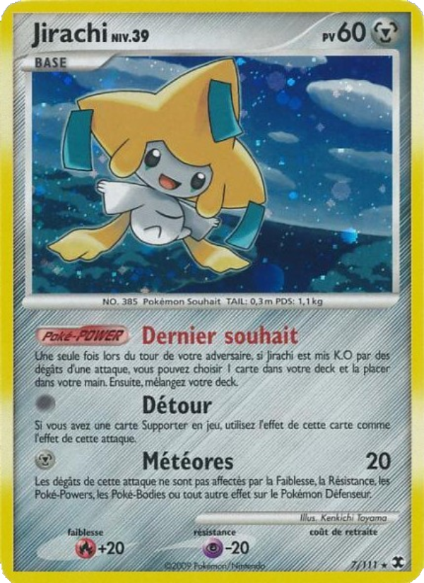 Jirachi Niv. 39 7 — Rising Rivals (French Pokémon TCG card)