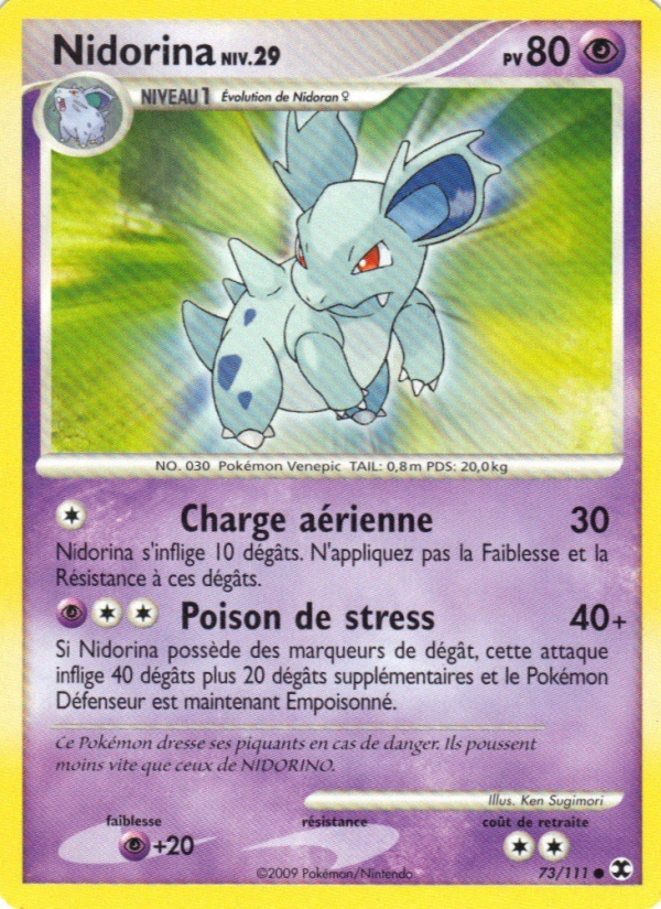 Nidorina Niv. 29 73 — Rising Rivals (French Pokémon TCG card)