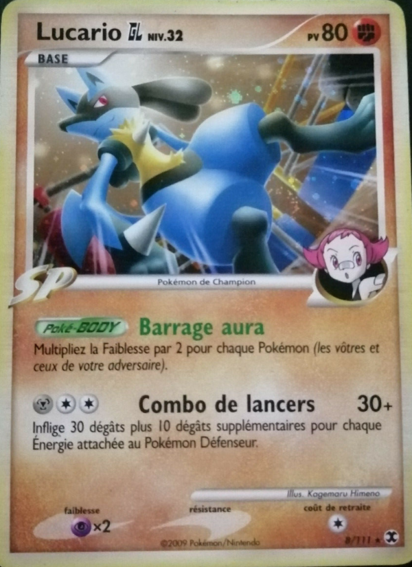 Lucario Niv. 32 8 — Rising Rivals (French Pokémon TCG card)