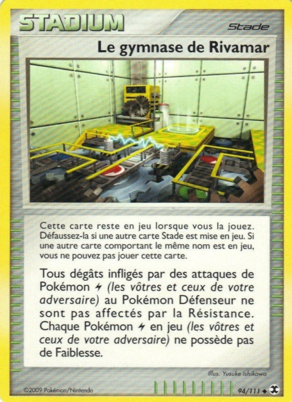 Le gymnase de Rivamar City 94 — Rising Rivals (French Pokémon TCG card)
