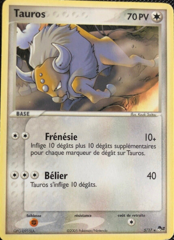 Tauros 5 — POP Series 2 (French Pokémon TCG card)