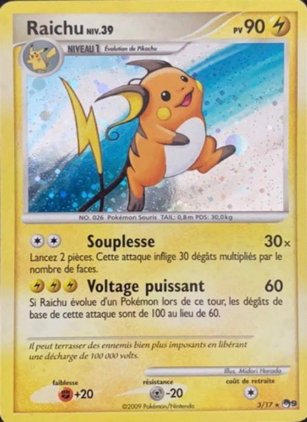 Raichu 3 — POP Series 9 (French Pokémon TCG card)