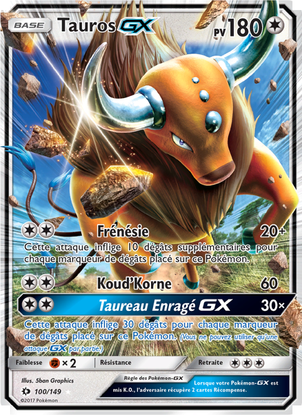 Tauros GX 100 — Sun & Moon (French Pokémon TCG card)