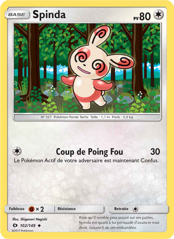 Spinda 102 — Sun & Moon (French Pokémon TCG card)