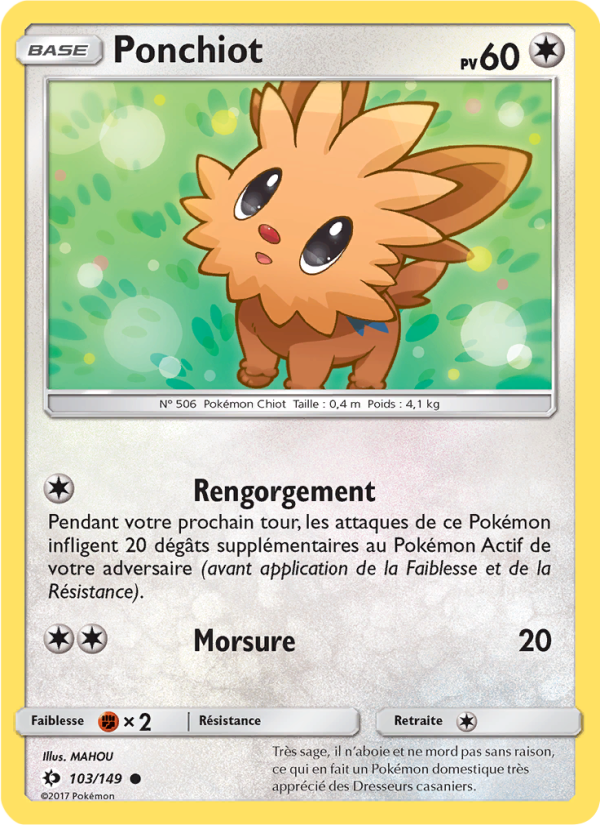 Ponchiot 103 — Sun & Moon (French Pokémon TCG card)