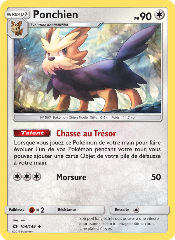 Ponchien 104 — Sun & Moon (French Pokémon TCG card)