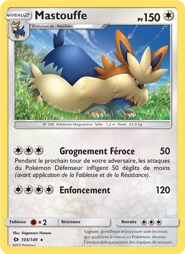 Mastouffe 105 — Sun & Moon (French Pokémon TCG card)