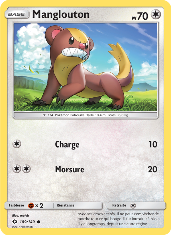 Manglouton 109 — Sun & Moon (French Pokémon TCG card)