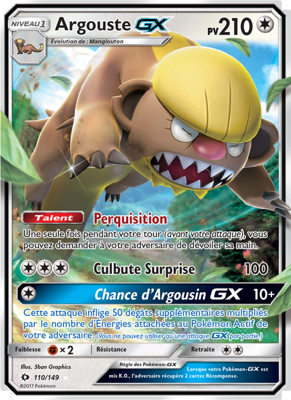 Argouste GX 110 — Sun & Moon (French Pokémon TCG card)