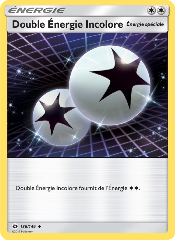 Double Énergie Incolore 136 — Sun & Moon (French Pokémon TCG card)