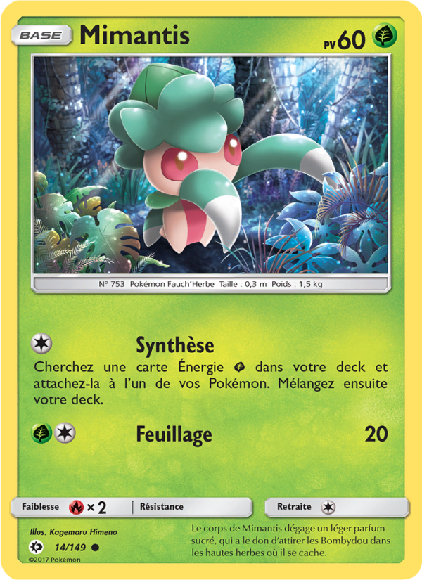 Mimantis 14 — Sun & Moon (French Pokémon TCG card)