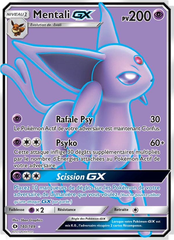 Mentali GX 140 — Sun & Moon (French Pokémon TCG card)