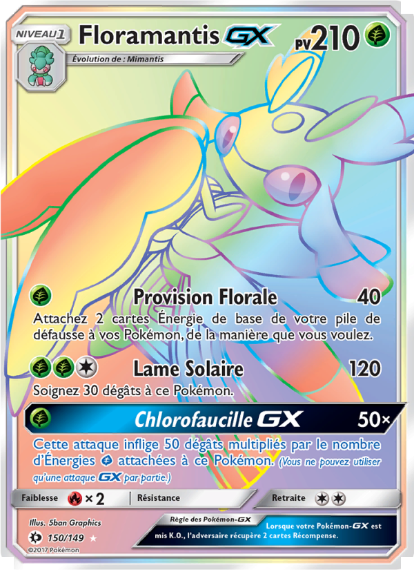 Floramantis GX 150 — Sun & Moon (French Pokémon TCG card)