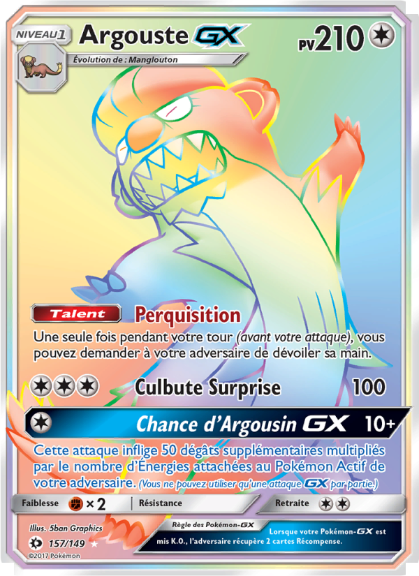 Argouste GX 157 — Sun & Moon (French Pokémon TCG card)
