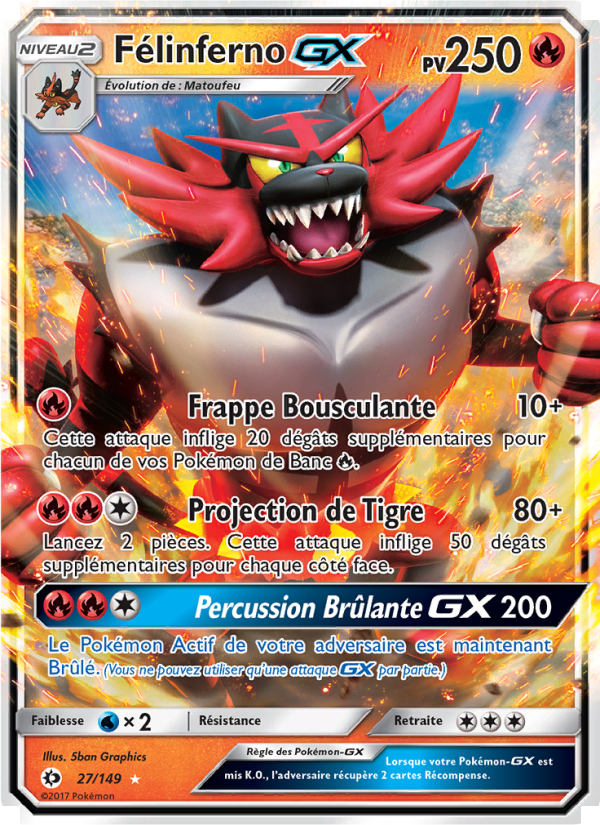 Félinferno GX 27 — Sun & Moon (French Pokémon TCG card)
