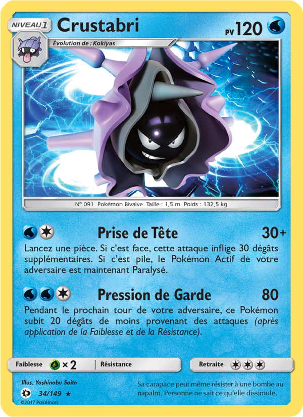 Crustabri 34 — Sun & Moon (French Pokémon TCG card)