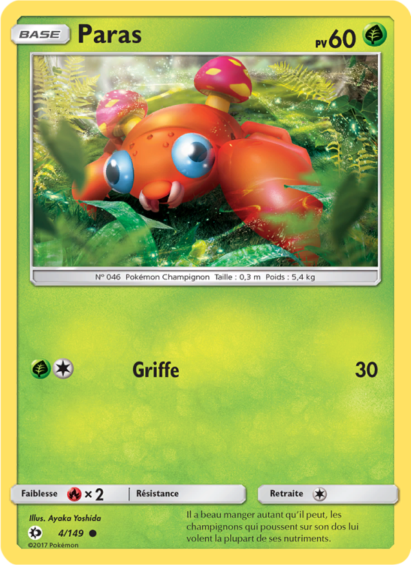 Paras 4 — Sun & Moon (French Pokémon TCG card)