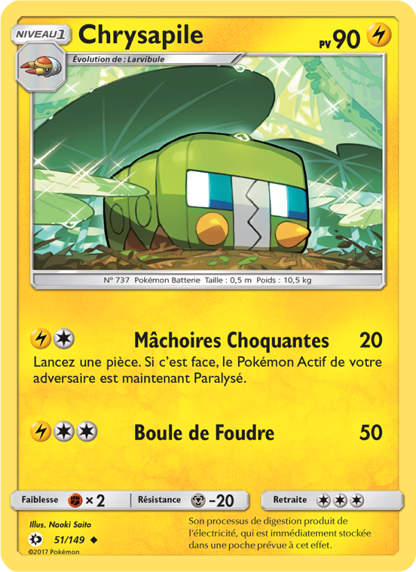 Chrysapile 51 — Sun & Moon (French Pokémon TCG card)