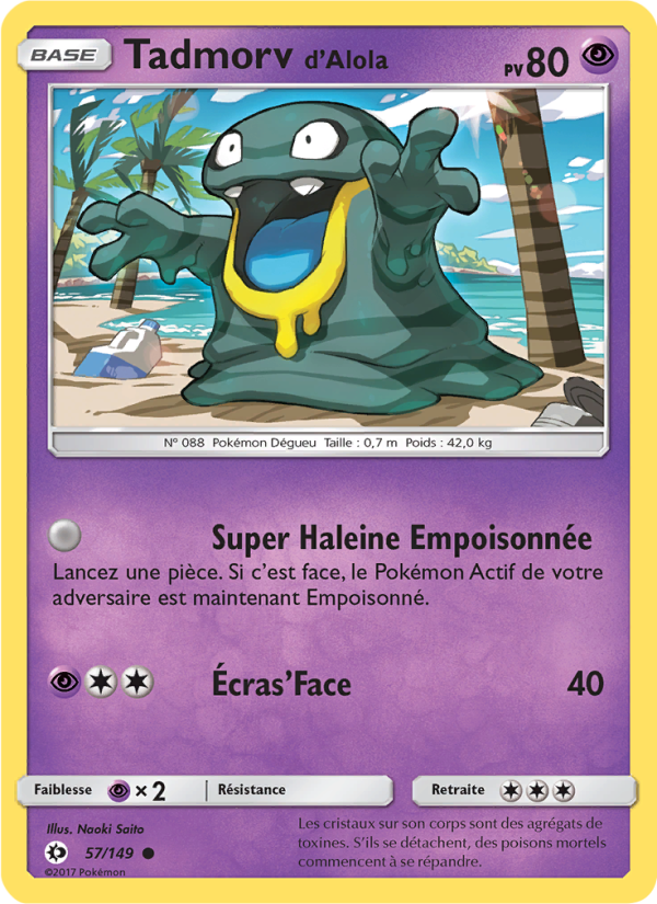 Tadmorv d’Alola 57 — Sun & Moon (French Pokémon TCG card)