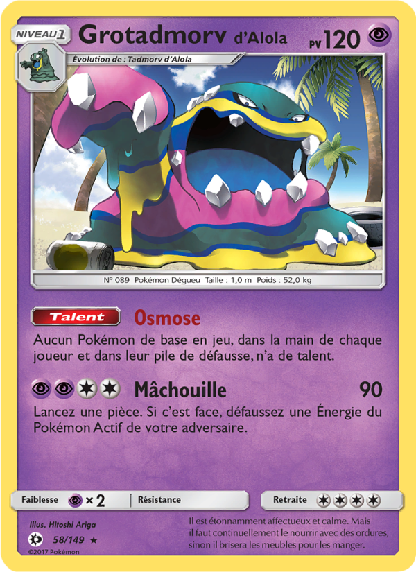 Grotadmorv d’Alola 58 — Sun & Moon (French Pokémon TCG card)