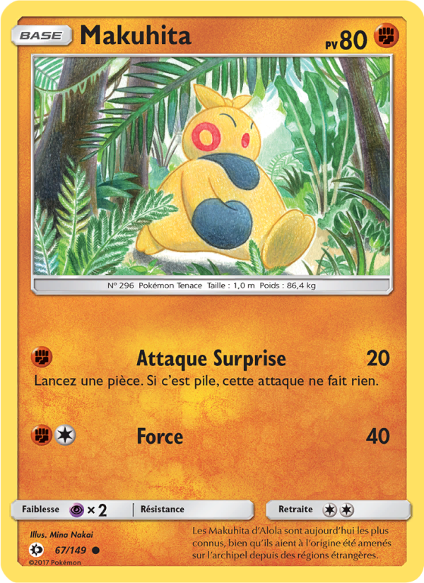 Makuhita 67 — Sun & Moon (French Pokémon TCG card)