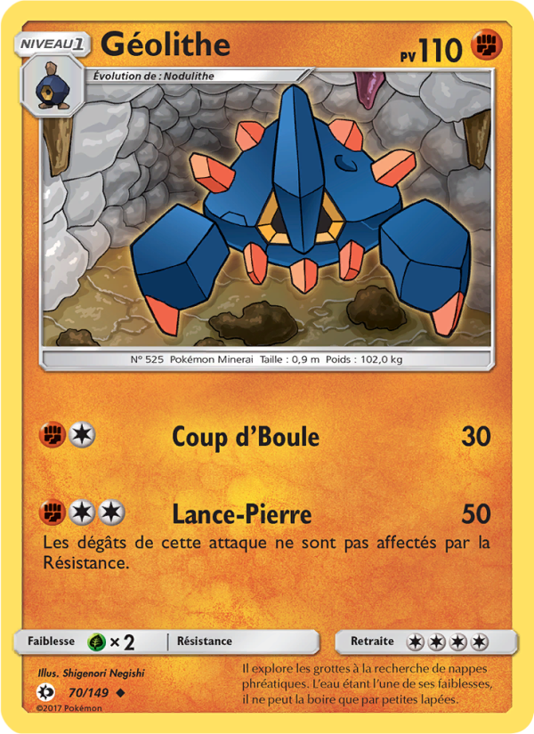 Géolithe 70 — Sun & Moon (French Pokémon TCG card)