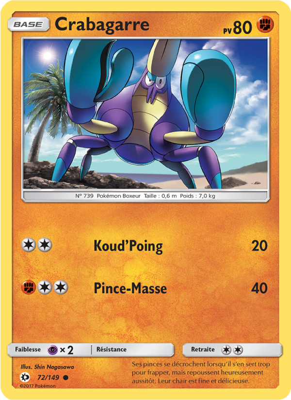 Crabagarre 72 — Sun & Moon (French Pokémon TCG card)