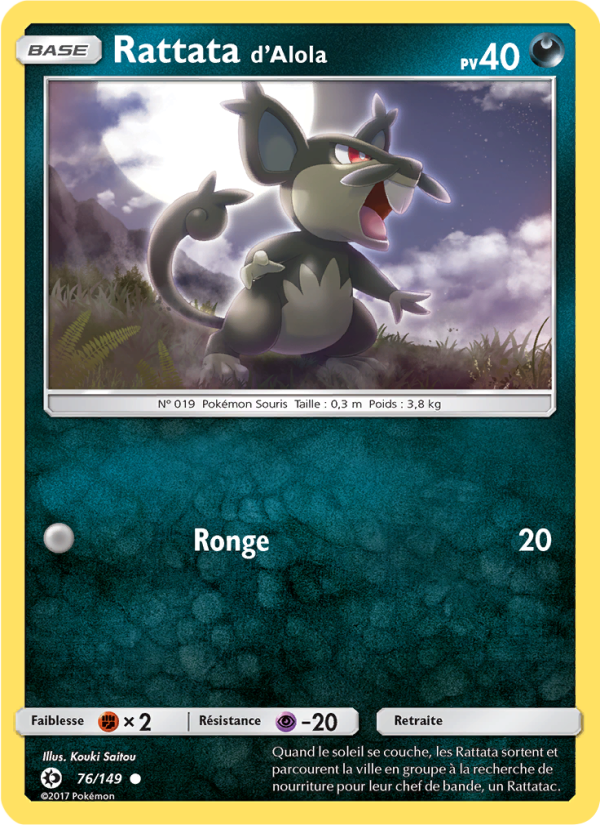Rattata d’Alola 76 — Sun & Moon (French Pokémon TCG card)