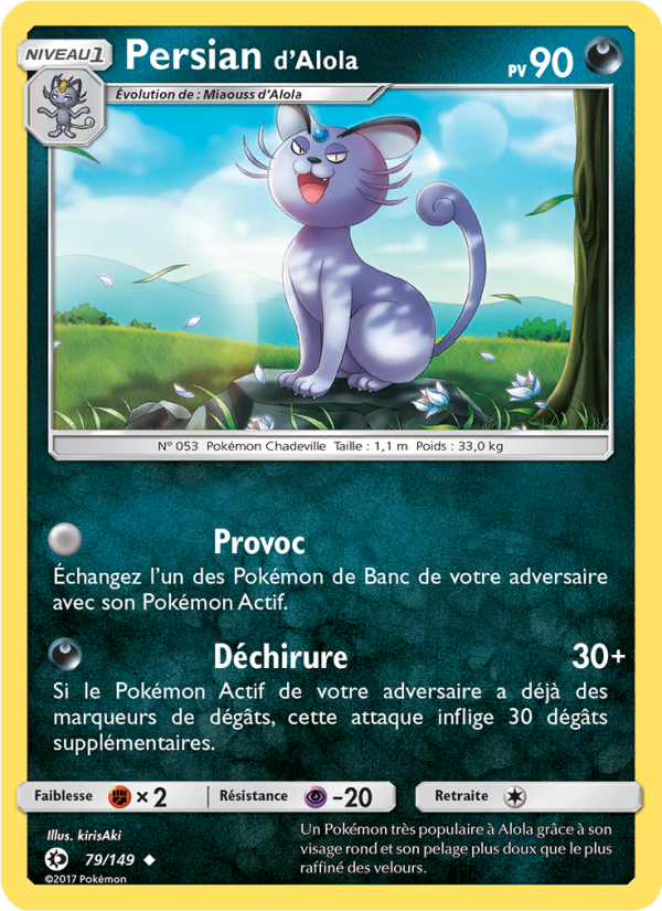 Persian d’Alola 79 — Sun & Moon (French Pokémon TCG card)