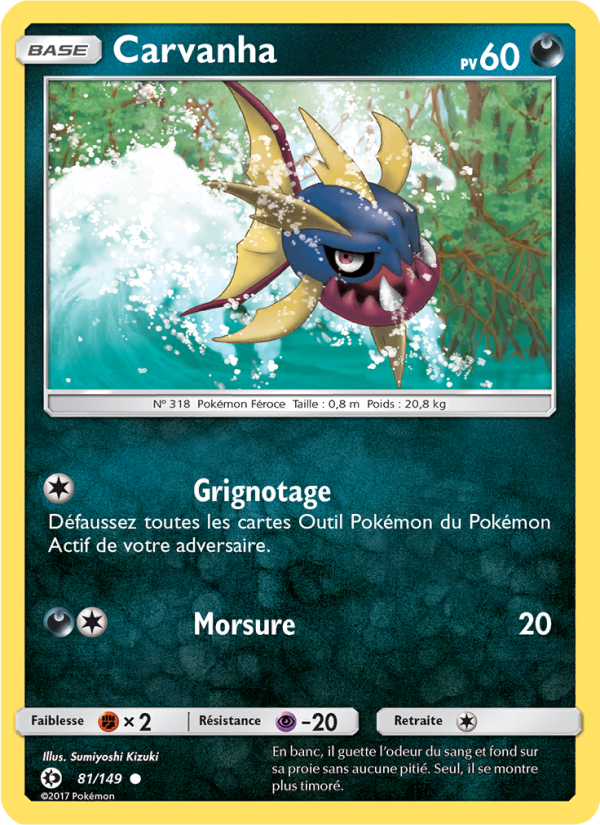 Carvanha 81 — Sun & Moon (French Pokémon TCG card)