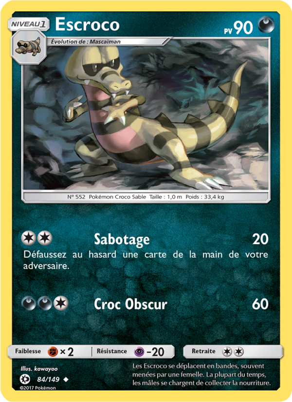 Escroco 84 — Sun & Moon (French Pokémon TCG card)