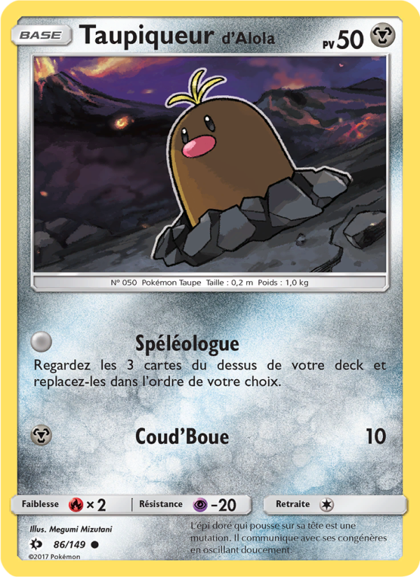 Taupiqueur d’Alola 86 — Sun & Moon (French Pokémon TCG card)