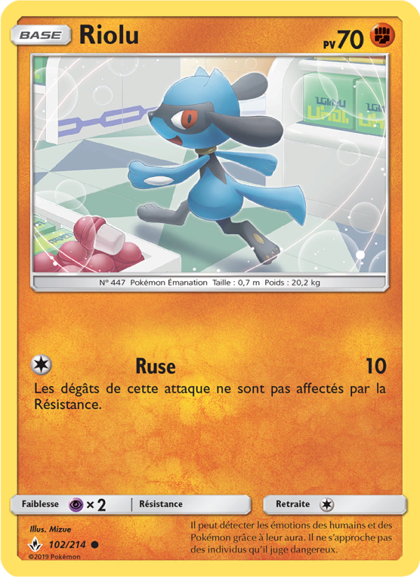 Riolu 102 — Unbroken Bonds (French Pokémon TCG card)