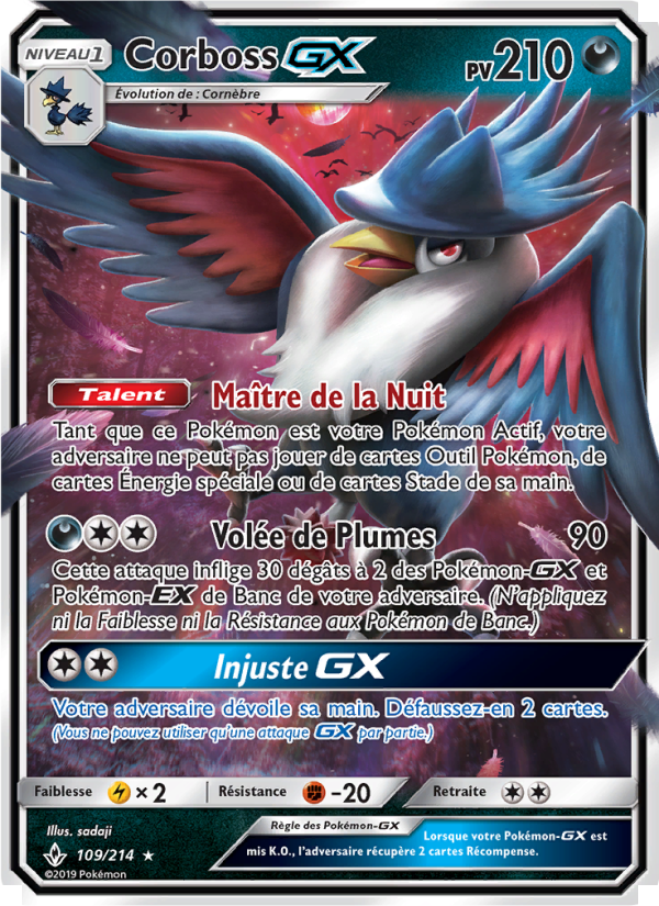 Corboss GX 109 — Unbroken Bonds (French Pokémon TCG card)