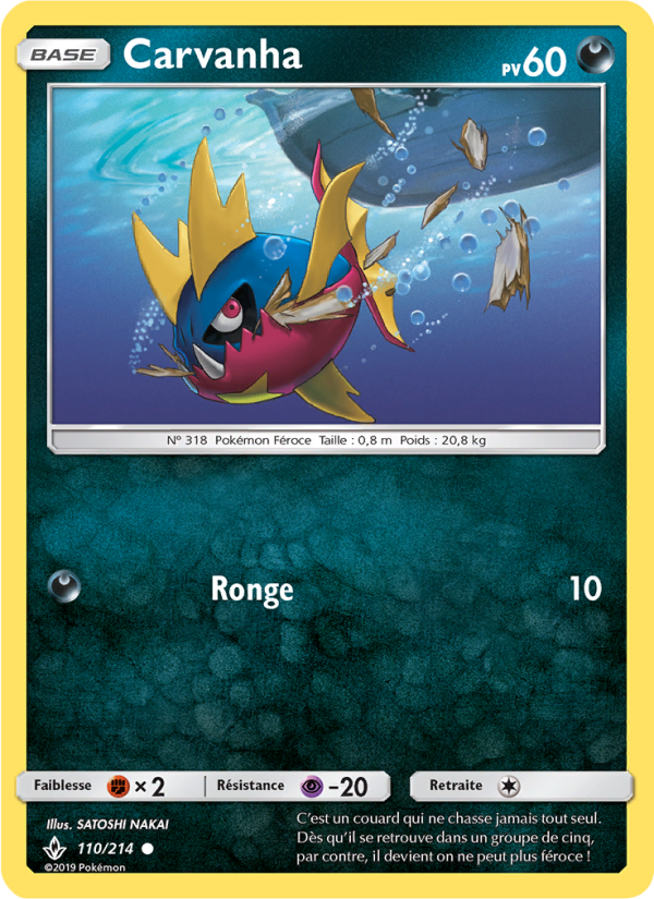 Carvanha 110 — Unbroken Bonds (French Pokémon TCG card)