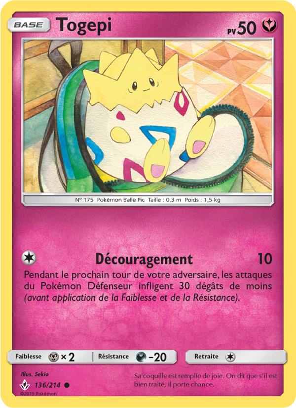 Togepi 136 — Unbroken Bonds (French Pokémon TCG card)