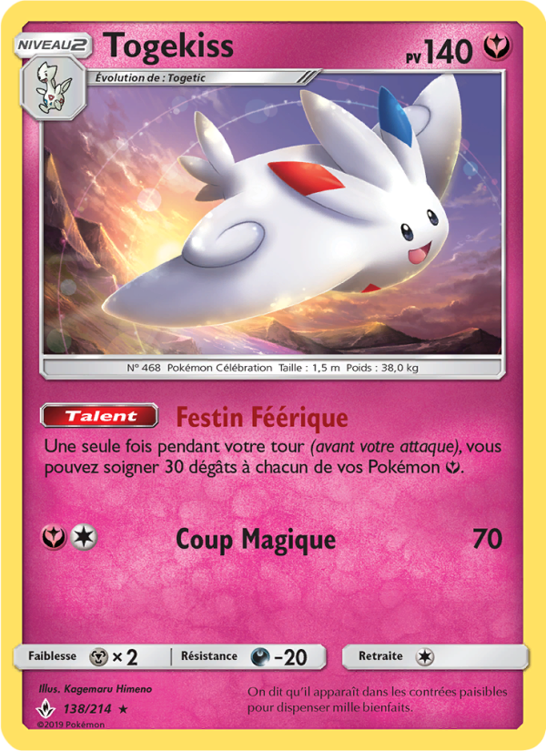 Togekiss 138 — Unbroken Bonds (French Pokémon TCG card)