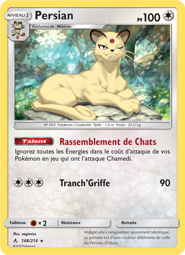 Persian 148 — Unbroken Bonds (French Pokémon TCG card)