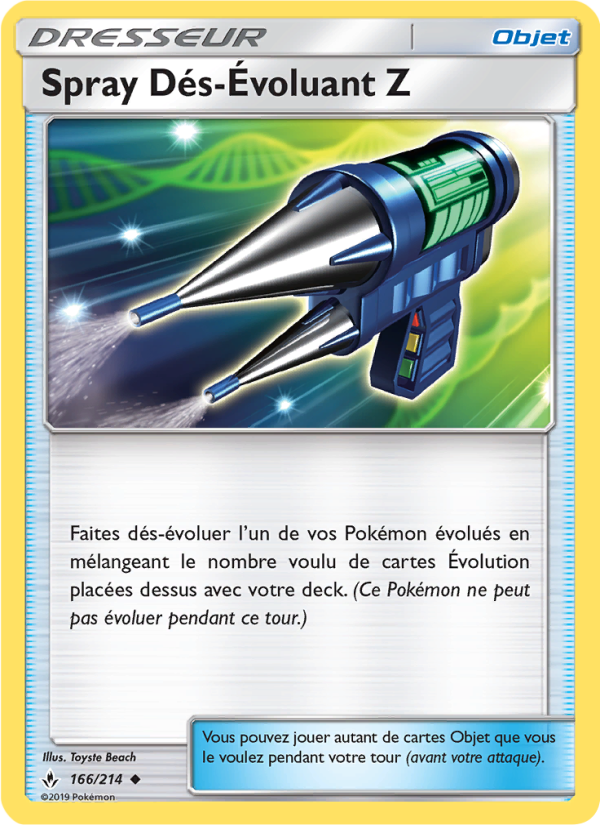 Spray Dés-Évoluant Z 166 — Unbroken Bonds (French Pokémon TCG card)