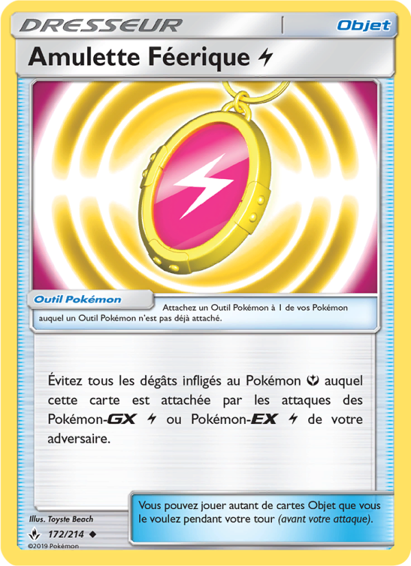 Amulette Féerique Lightning 172 — Unbroken Bonds (French Pokémon TCG card)