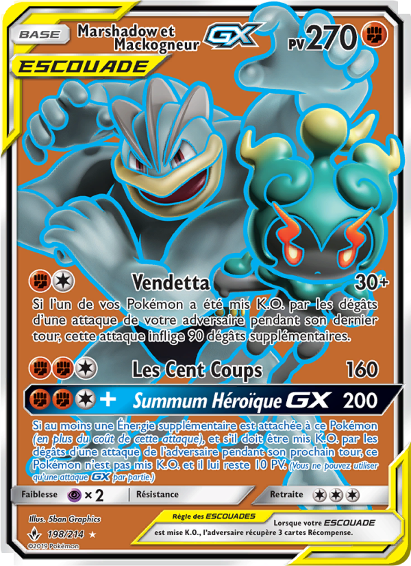 Marshadow et Mackogneur GX 198 — Unbroken Bonds (French Pokémon TCG card)