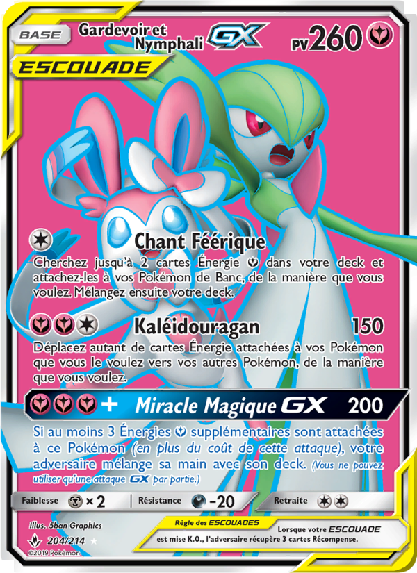 Gardevoir et Nymphali GX 204 — Unbroken Bonds (French Pokémon TCG card)