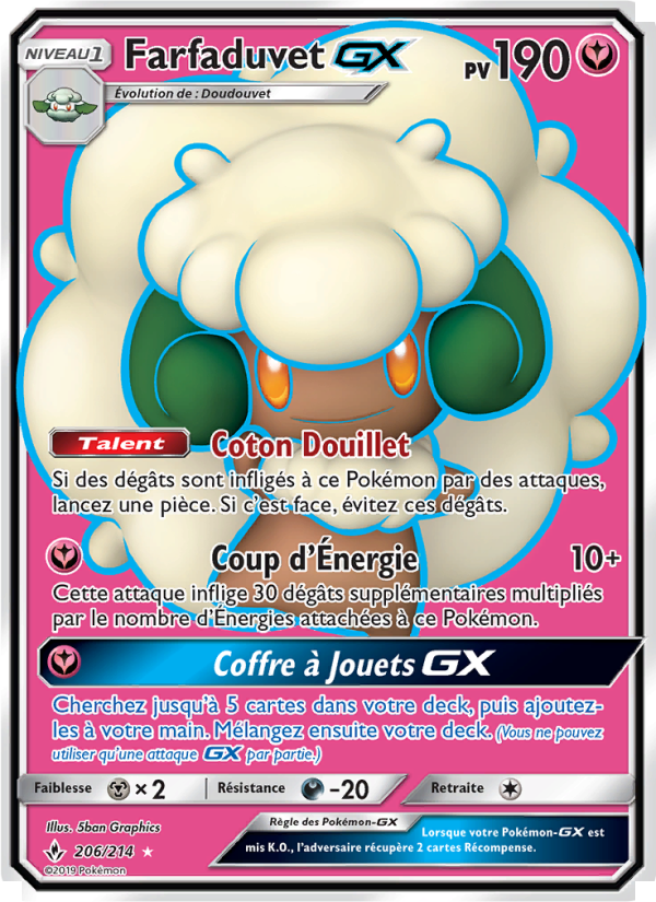 Farfaduvet GX 206 — Unbroken Bonds (French Pokémon TCG card)