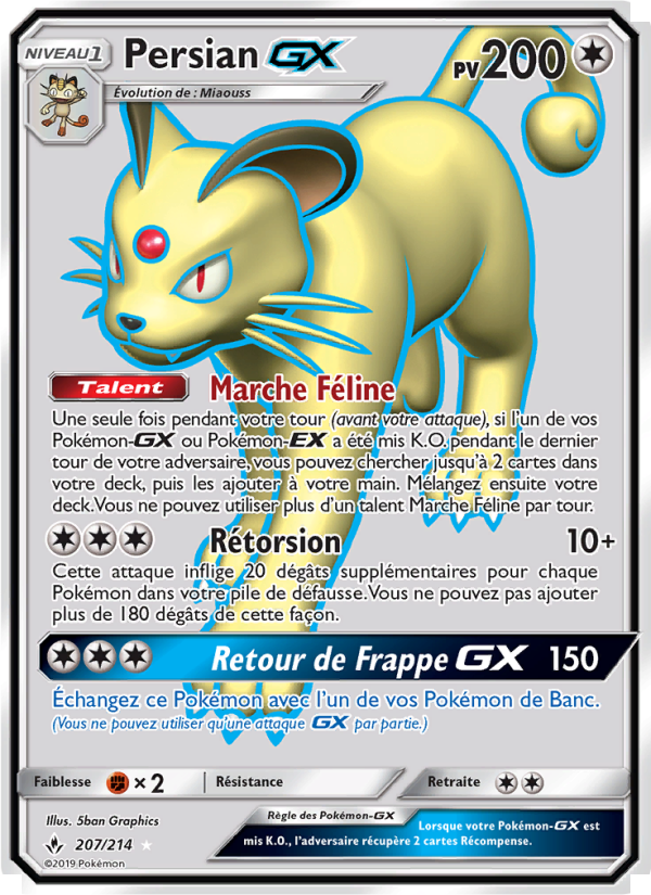 Persian GX 207 — Unbroken Bonds (French Pokémon TCG card)