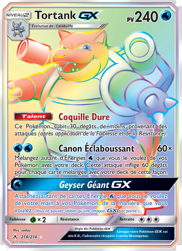 Tortank GX 218 — Unbroken Bonds (French Pokémon TCG card)