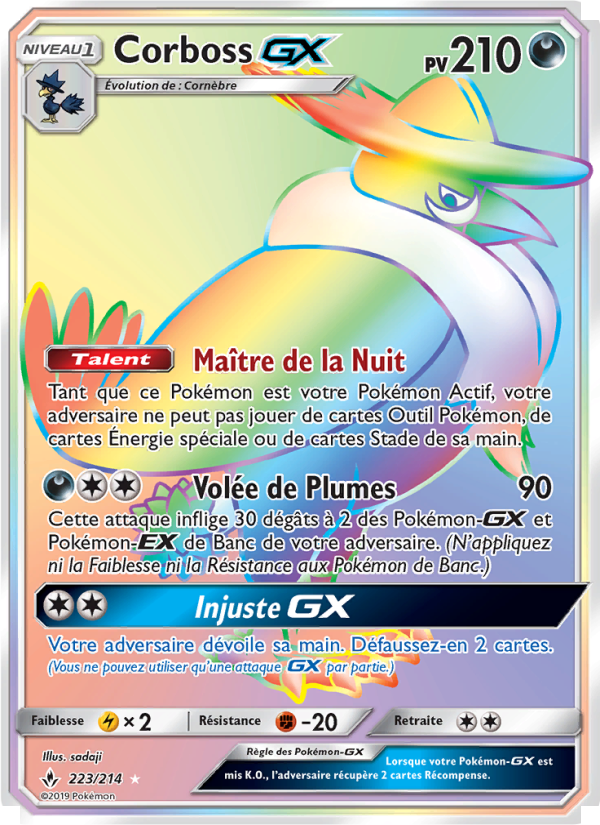 Corboss GX 223 — Unbroken Bonds (French Pokémon TCG card)