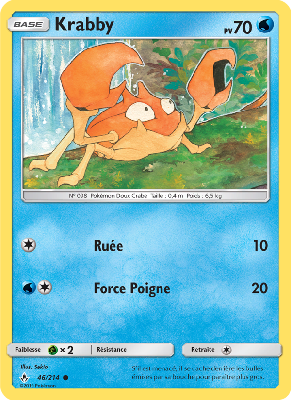 Krabby 46 — Unbroken Bonds (French Pokémon TCG card)