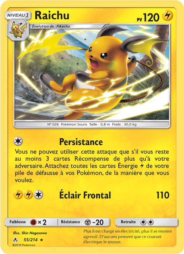Raichu 55 — Unbroken Bonds (French Pokémon TCG card)
