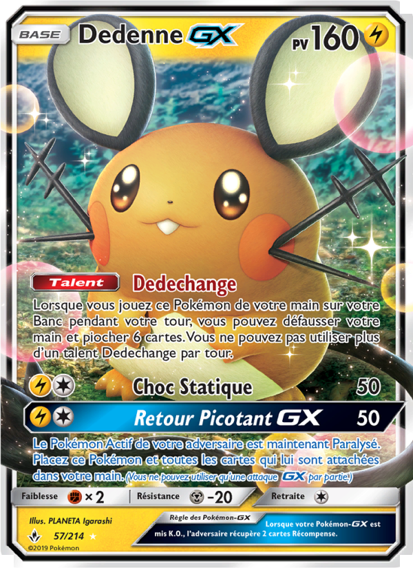 Dedenne GX 57 — Unbroken Bonds (French Pokémon TCG card)