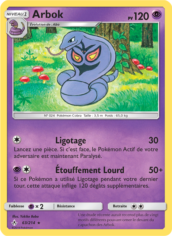 Arbok 63 — Unbroken Bonds (French Pokémon TCG card)